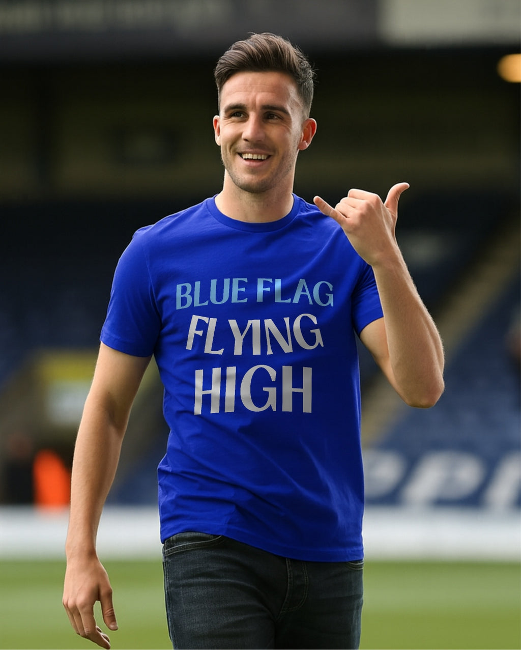 Blue Flag Flying High Fan T-Shirt