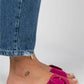 Mj- alandra kadın hakiki deri tek bant fuşya terlik / women > shoes > slippers