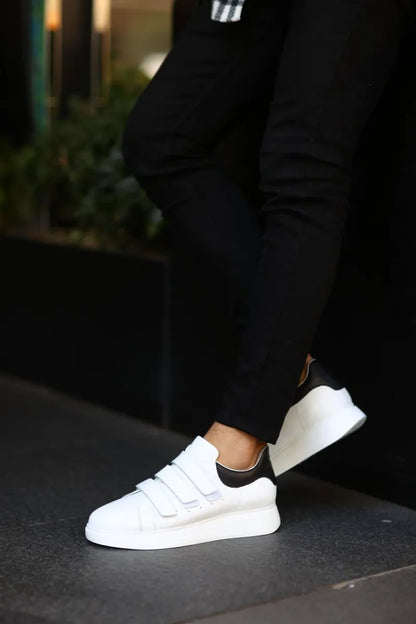 So- beyaz deri cırtlı sneakers erkek ayakkabı