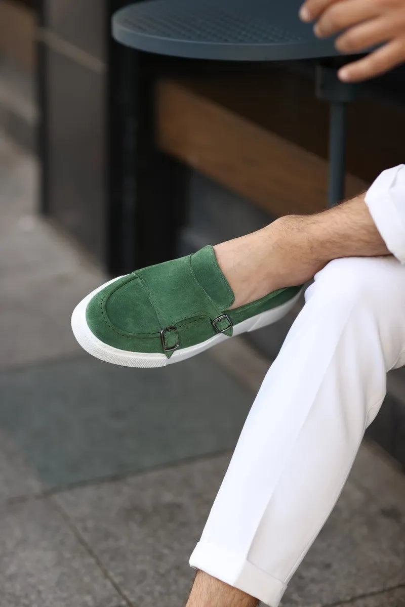 So- yeşil süet sneakers erkek ayakkabı