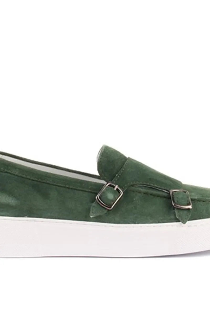 So- yeşil süet sneakers erkek ayakkabı